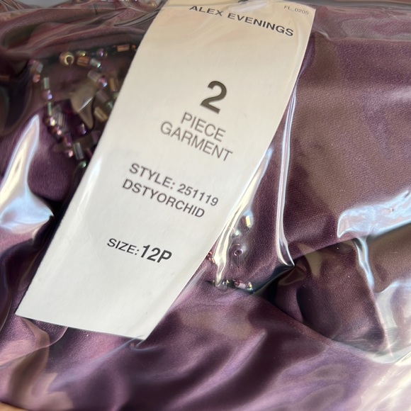 ALEX Evenings 2pc Rhinestone Purple Dress Blazer Suit 10 petite NWT - Picture 12 of 12